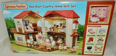 sylvanian red roof country home gift set